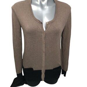 Gerald Darel Tan & Black Buttoned Cardigan Sweater Women's Size 3 (US 8-10)